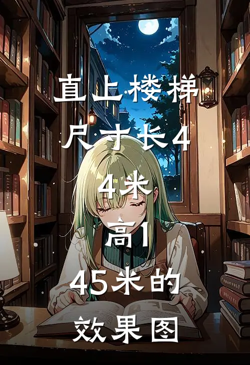 直上楼梯尺寸长4.4米,高1.45米的效果图